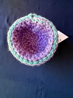 Purple glitter geode crocheted  handmade acrylic